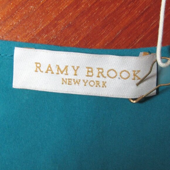 Ramy Brook Blue Adena Mini Dress Womens Size S Cotton Poplin Sample New FLAW - Picture 9 of 14